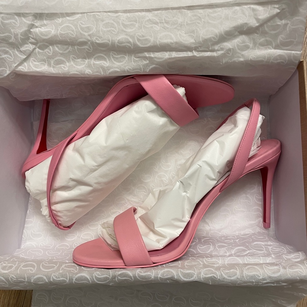 Christian Louboutin O Marylin 85 Calipso Pink
Slingback Sandal Heel Pump